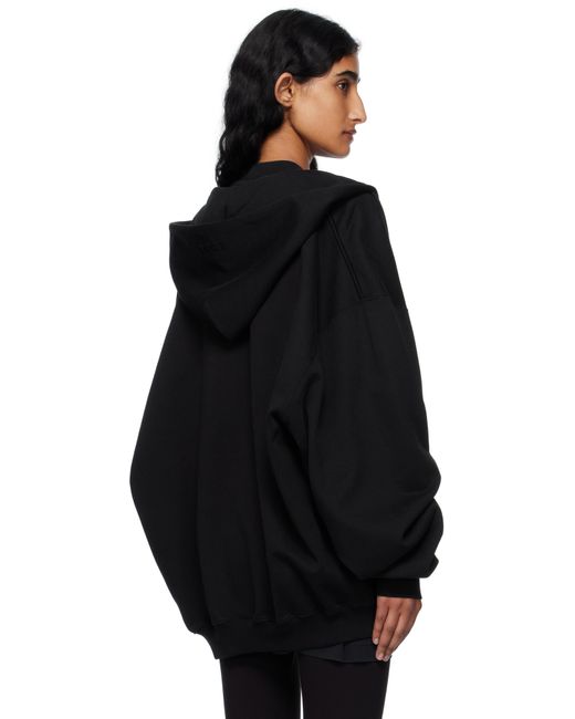 Vetements ブラック ロゴ オーバーサイズ ジップアップフーディ Black