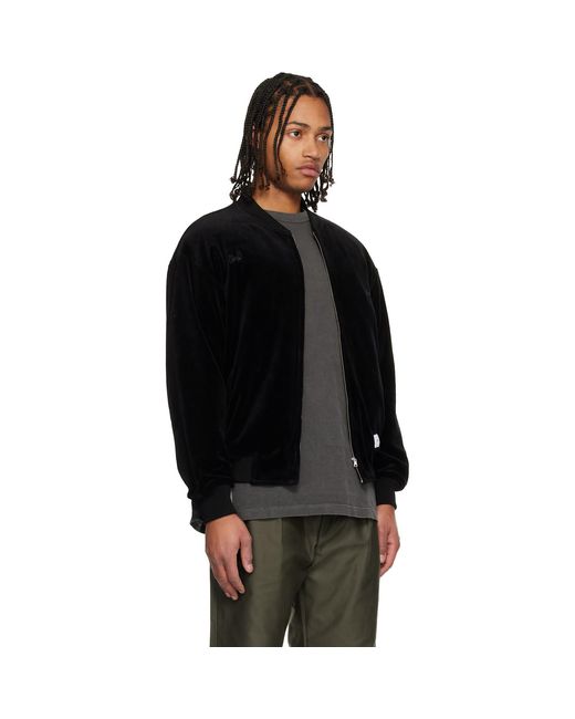 (w)taps Black Athletic Track Jacket for men