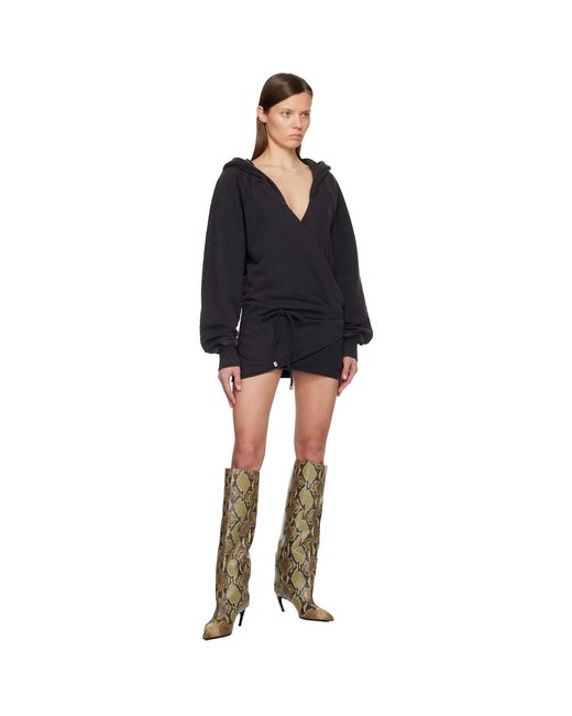 The Attico Black American Fleece Minidress