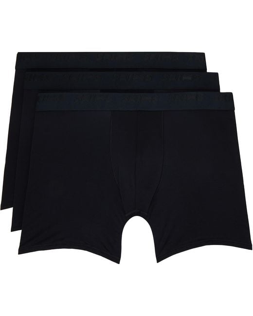 Skims Blue Three-Pack Stretch 5 Boxer Briefs for men
