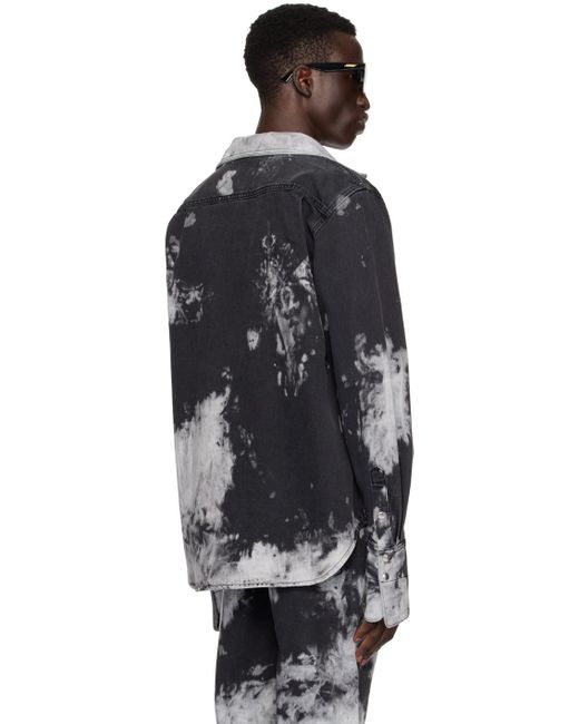 Louis-Gabriel Nouchi Black Tie-dye Denim Shirt for men