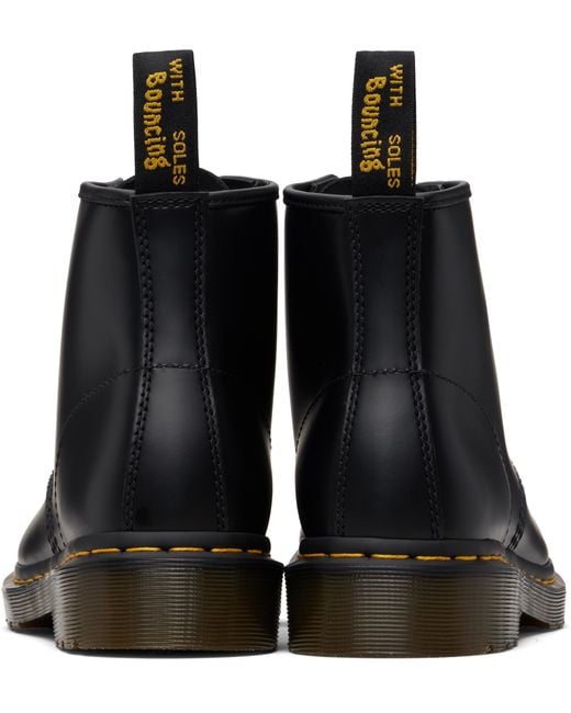 Dr. Martens Black 101 Stitch Smooth Leather Ankle Boots for men