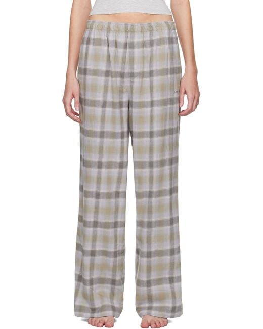 Skims Ssense限定 トープ Flannel Sleep ストレートレッグ パジャマパンツ White