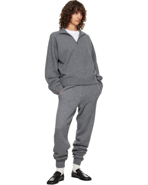 Loulou de Saison Gray Dries Cashmere Zipped Sweater