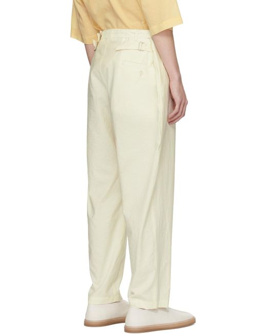 Lemaire Natural Belted Trousers for men
