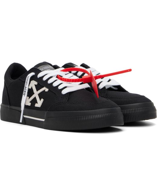 Off-White c/o Virgil Abloh Black Vulcanized Low Canvas Sneakers for men