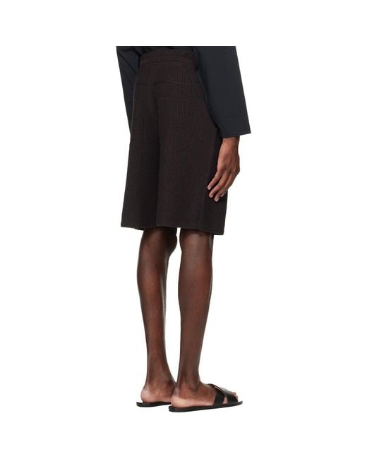 Homme Plissé Issey Miyake Black Rustic Knit Shorts for men