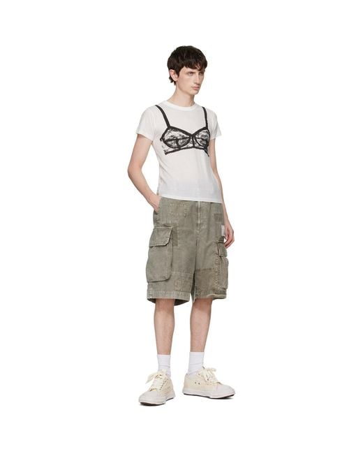 Maison Mihara Yasuhiro Multicolor Taupe Repaired Cargo Shorts for men