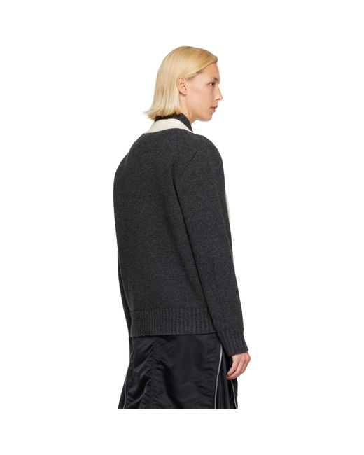 Sacai Black Wool Knit Cardigan