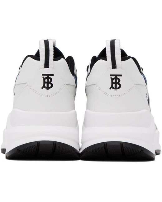 Burberry Sean Check-print Canvas Low-top Trainers in White for Men | Lyst