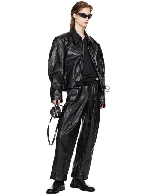 Alexander Wang Black Paneled Leather Pants for men