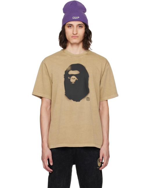 A Bathing Ape Black Spray Ape Head T-Shirt for men
