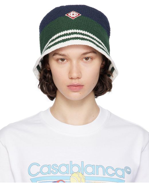Casablancabrand Multicolor Cotton Crocheted Beach Hat