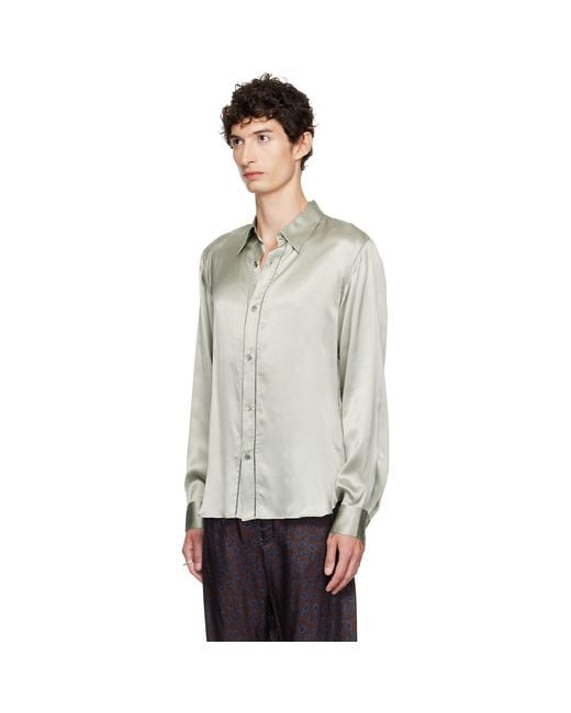 Dries Van Noten Gray Silk Shirt for men