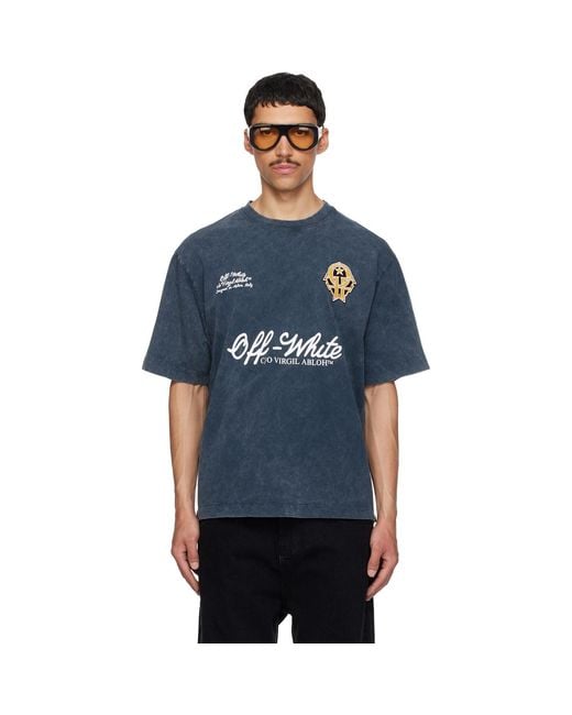 Off-White c/o Virgil Abloh Blue Sporty 4 Skate T-Shirt for men
