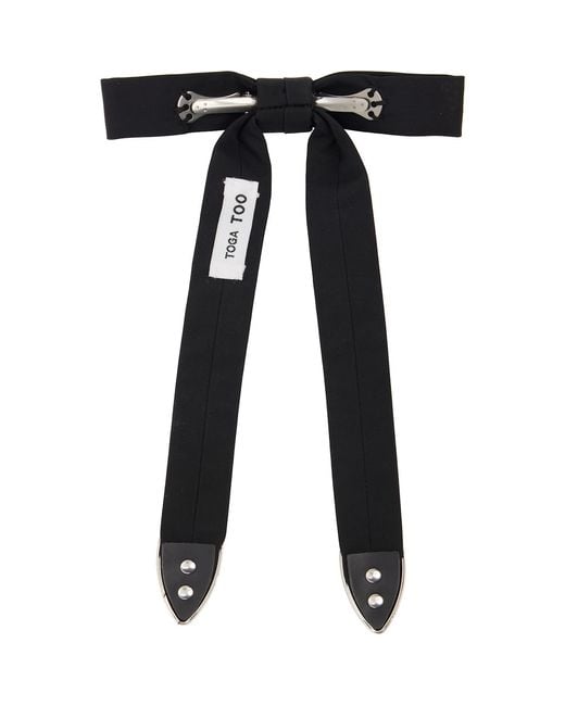 Toga Black Ribbon Metal Bow Tie