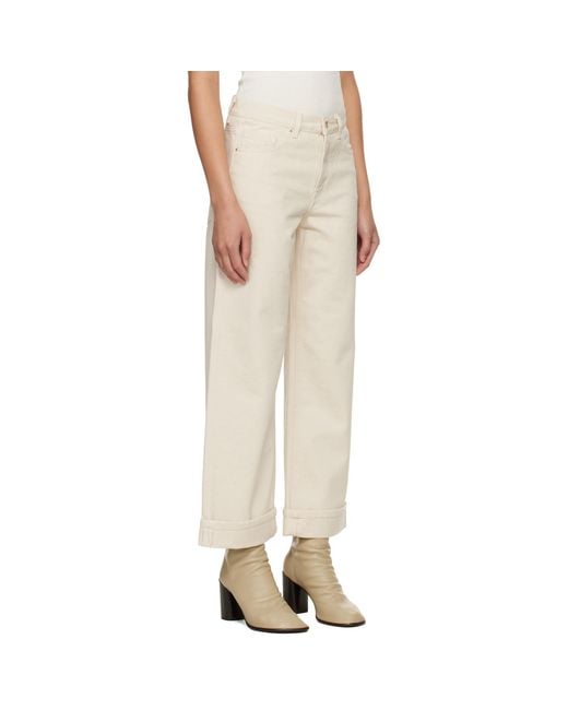 Moncler Natural Off- Cropped Jeans
