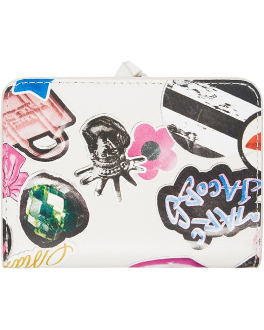 Mini Portefeuille Compact Utilitaire Snapshot Blanc À Images D'Autocollant Marc Jacobs en coloris White