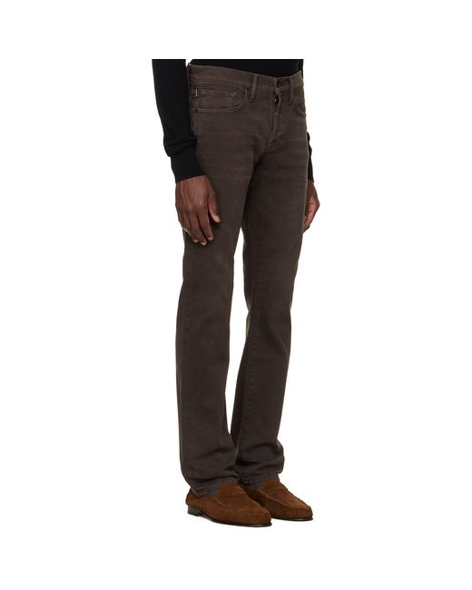 Tom Ford Black Western Cord Straight Fit Jeans for men