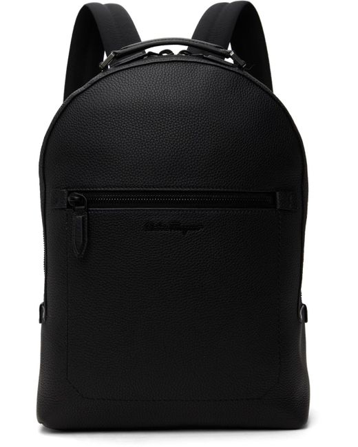 Ferragamo Black Firenze Backpack for men