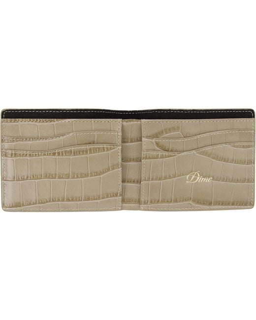 Dime Natural Croc Bifold Wallet for men