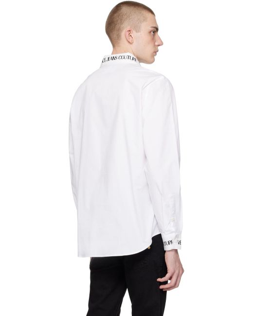 Versace White Watercolor Couture Shirt for men