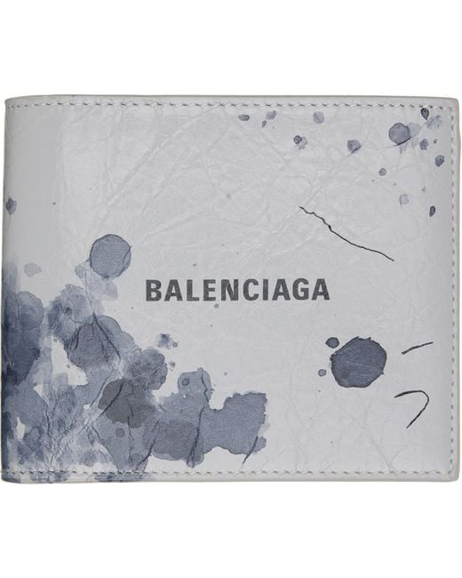 Balenciaga Gray Cash Square Folded Coin Wallet for men