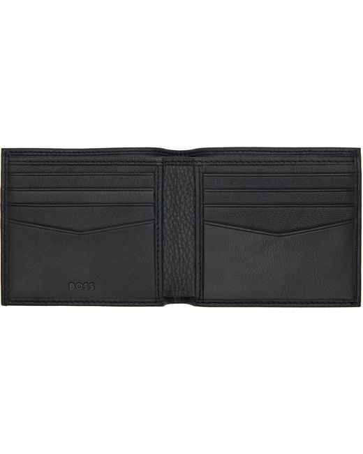 Boss Black Grained Leather Wallet for men
