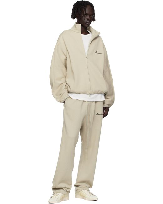 Fear Of God Natural Taupe Relaxed Fleece Piping Sweatpants for men