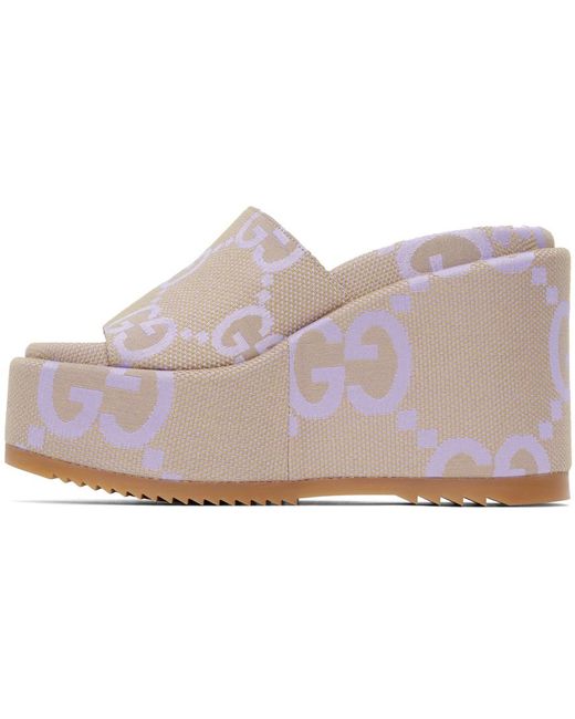 Gucci Jumbo gg プラットフォーム サンダル ブラック | Lyst