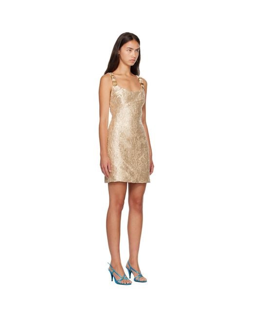 Versace Natural Crushed Techno Double Duchesse Cocktail Minidress