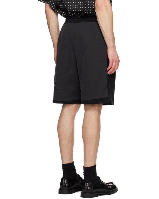 Emporio Armani Black Layered Shorts for men