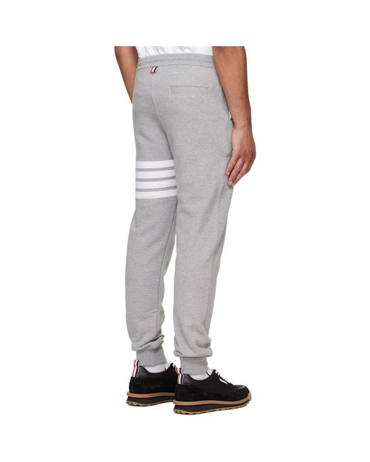 Thom Browne Gray Classic Loopback 4-Bar Sweatpants for men