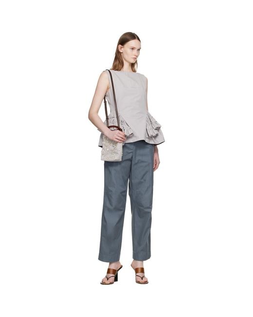 Dries Van Noten Black Ruffled Top