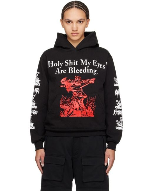 ONLINE CERAMICS Black Dilara Findikoglu Edition 'my Eyes Are Bleeding' Hoodie