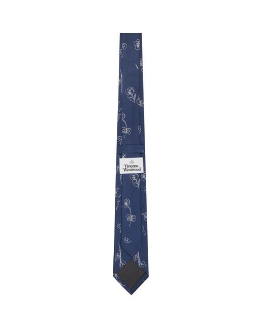 Vivienne Westwood Blue 7Cm 'Flower & Orb' Tie for men