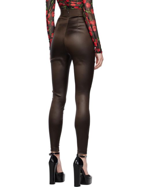 Dolce & Gabbana Black Dolce&gabbana Brown Zip leggings