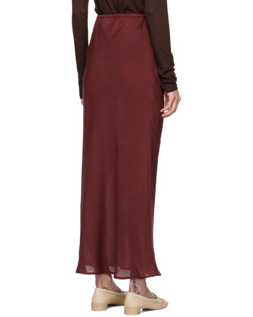 Baserange Red Burgundy Dydine Maxi Skirt