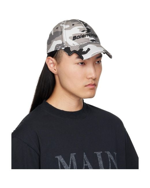 Balenciaga Blue Camo Cotton Ripstop Cap for men
