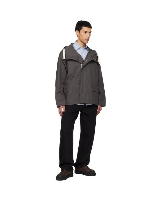 Nanamica Gray Hooded Deck Jacket for men
