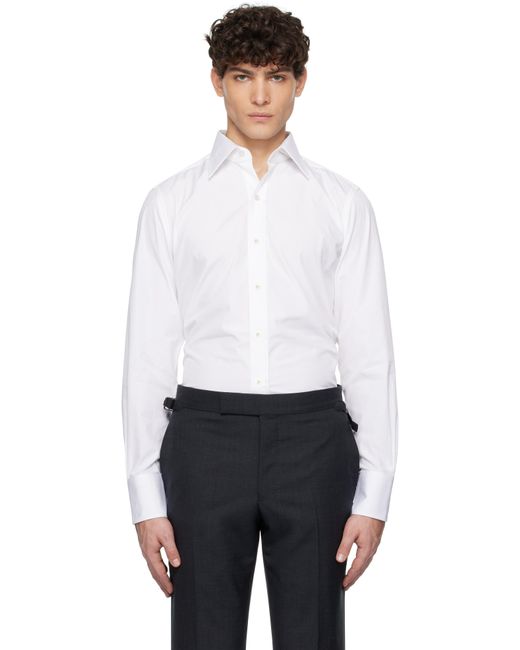 メンズ Tom Ford ホワイト ポプリン スリムフィット シャツ White