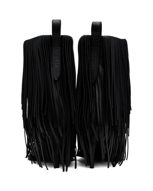 Balenciaga Black Avenue Fringe Boots