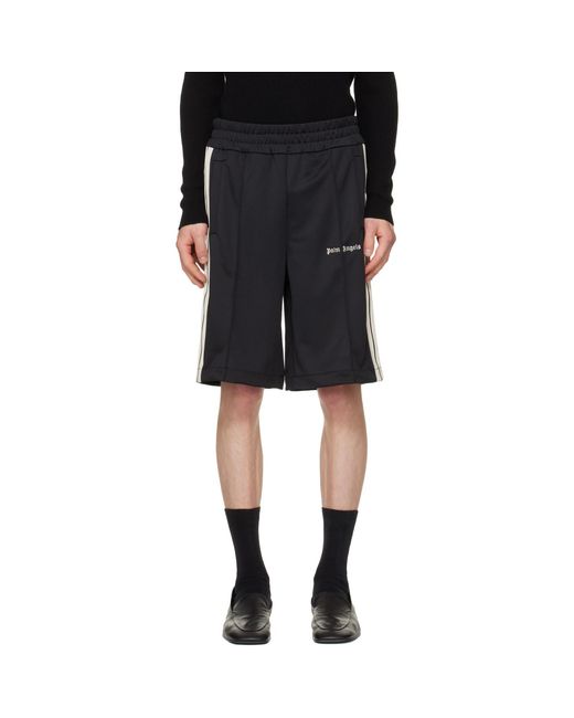 Palm Angels Black Classic Logo Track Shorts for men