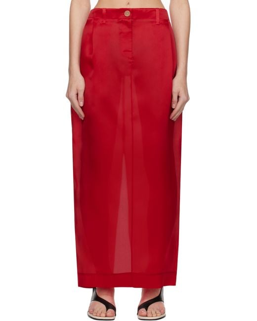 Khaite レッド Lucian マキシスカート Red