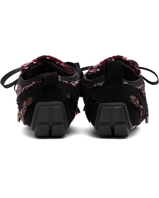 Simone Rocha Black Burgundy & Ballerina Grip Sneakers