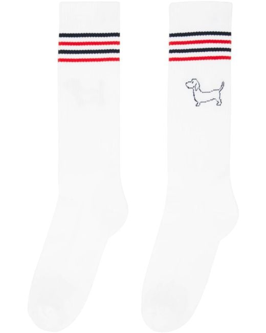 Thom Browne White Hector Icon Athletic Socks for men