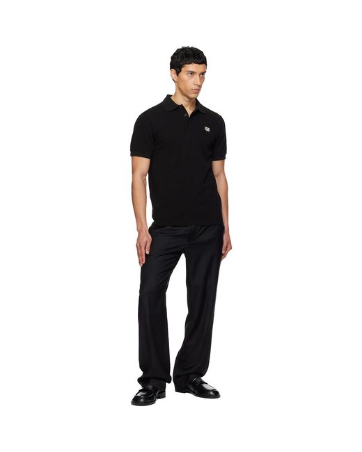 KENZO Black Paris Wild Tiger' Slim Polo for men