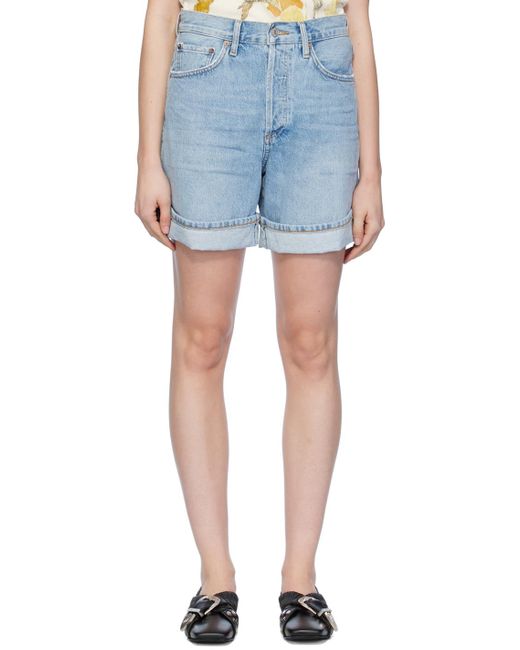 Agolde Blue Dame Denim Shorts