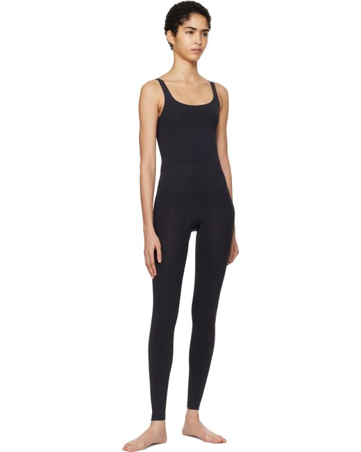 Skims Black Soft Smoothing Seamless Cat Jumpsuit