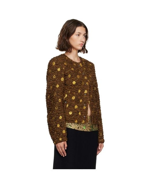 Dries Van Noten Brown Cloqué Jacket